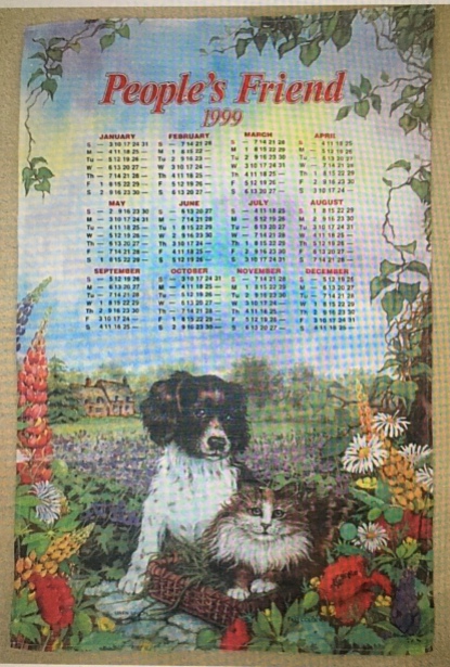 1999 Calendar Tea Towel. To read the story www.myteatowels.wordpress.com/2020/08/25/1999